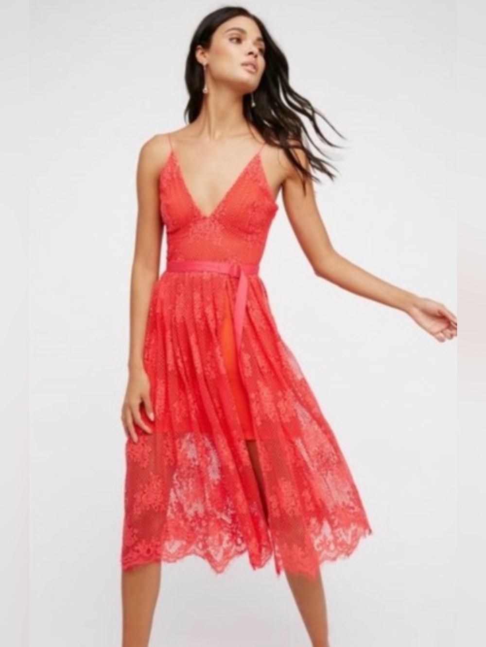 Free People Vibrant Orange Sundress